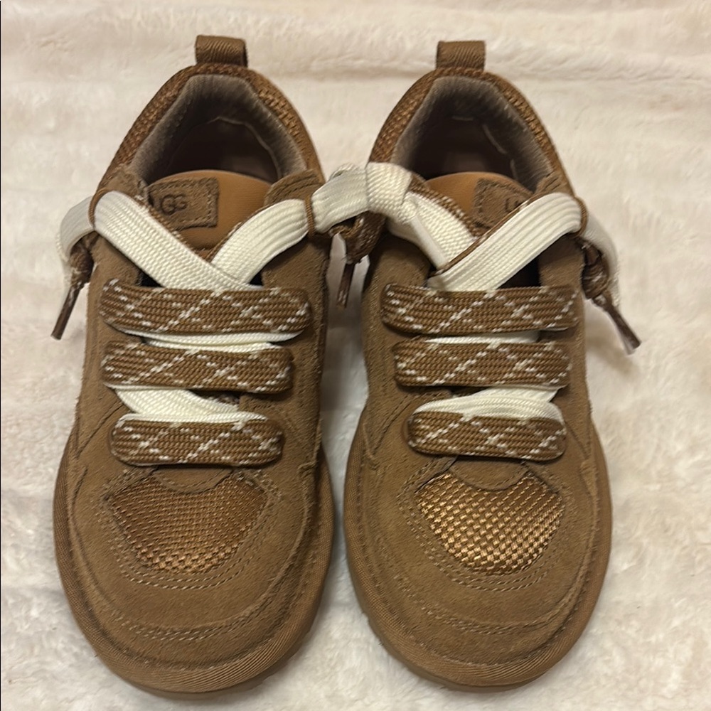 UGG Brown Sneakers with Velcro and Elastic Laces